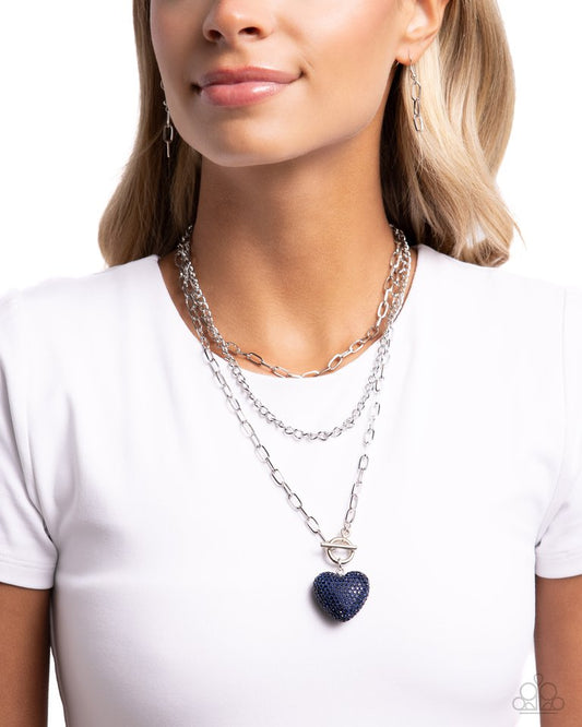 HEART Gallery - Blue - Paparazzi Necklace Image
