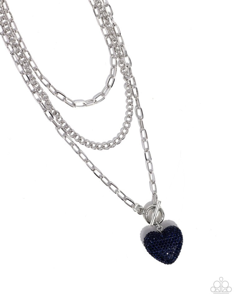 HEART Gallery - Blue - Paparazzi Necklace Image