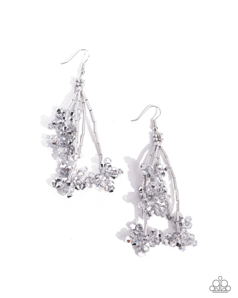 Petaled Precipitation - Silver - Paparazzi Earring Image