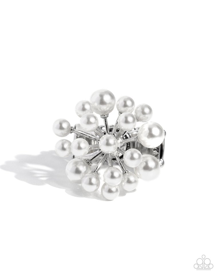 Bubbly Beau - White - Paparazzi Ring Image