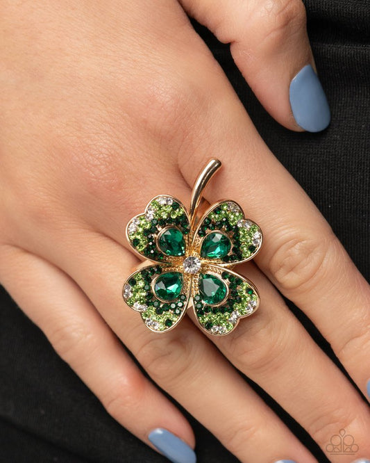 Four Leaf Fantasy - Green - Paparazzi Ring Image