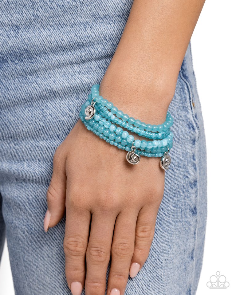 Swirling Shopaholic - Blue - Paparazzi Bracelet Image