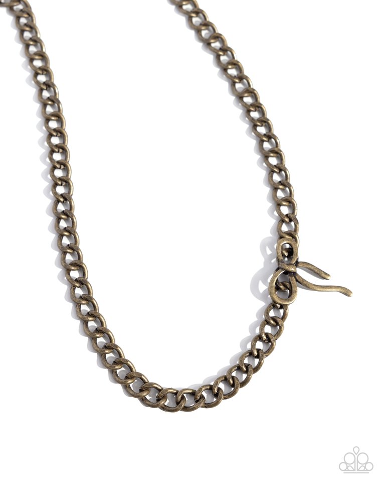 Leading Loops - Brass - Paparazzi Necklace Image