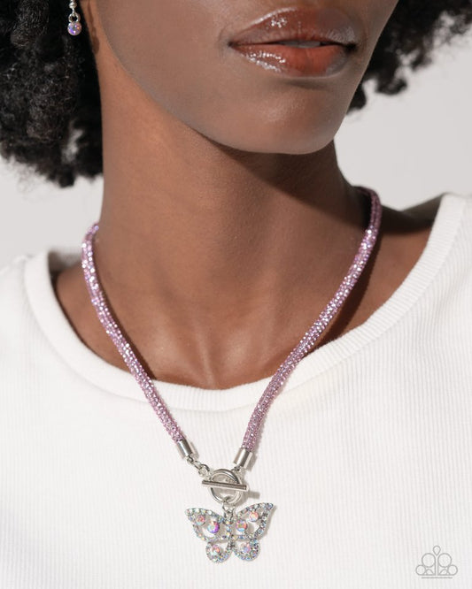 On SHIMMERING Wings - Pink - Paparazzi Necklace Image