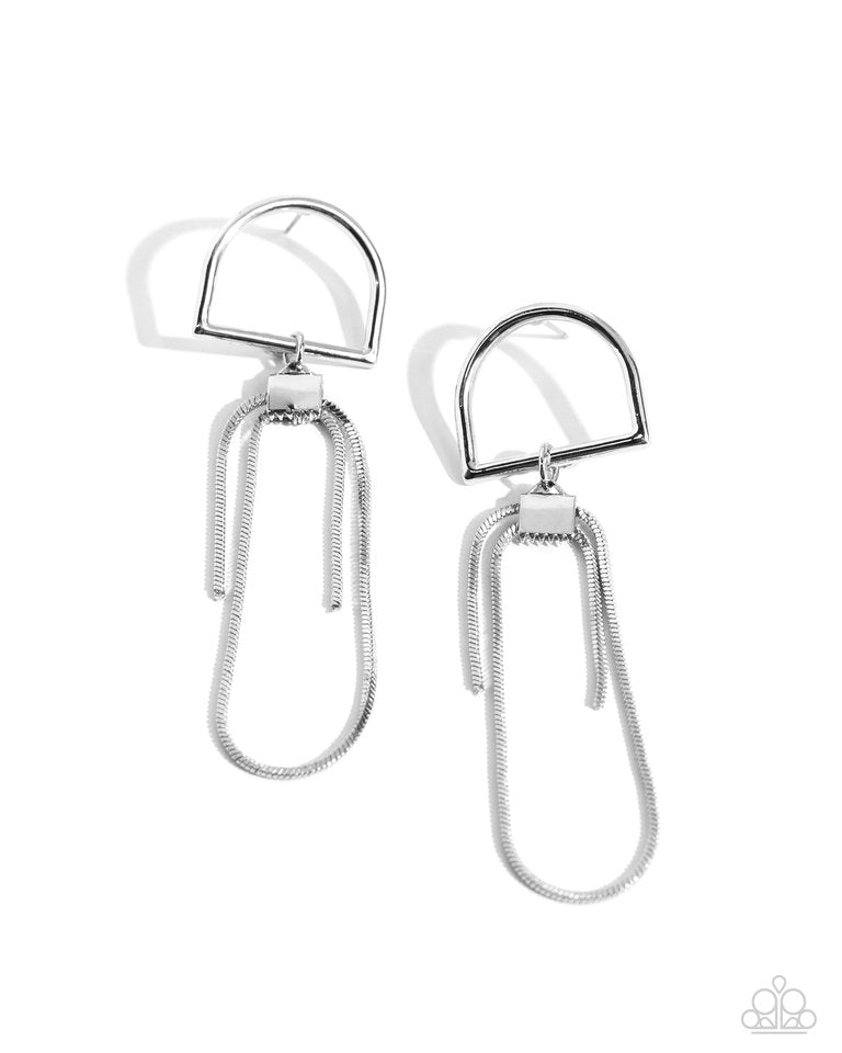 Minimalistic Maven - Silver - Paparazzi Earring Image