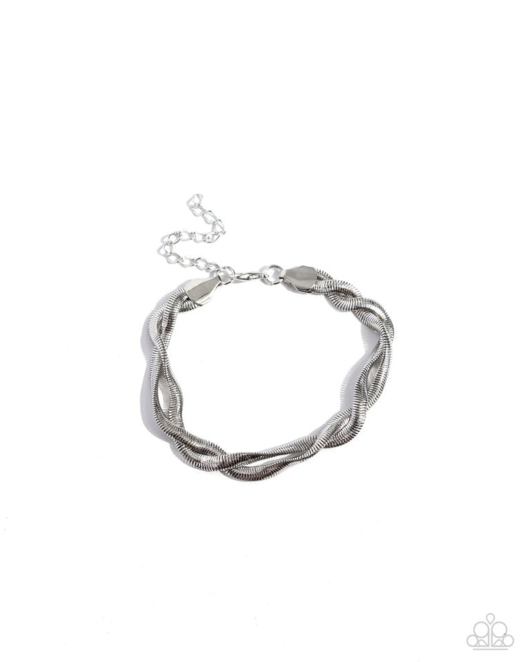 Tasteful Twists - Silver - Paparazzi Bracelet Image