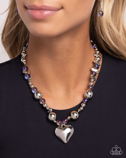 Glistening Gossip - Purple - Paparazzi Necklace Image