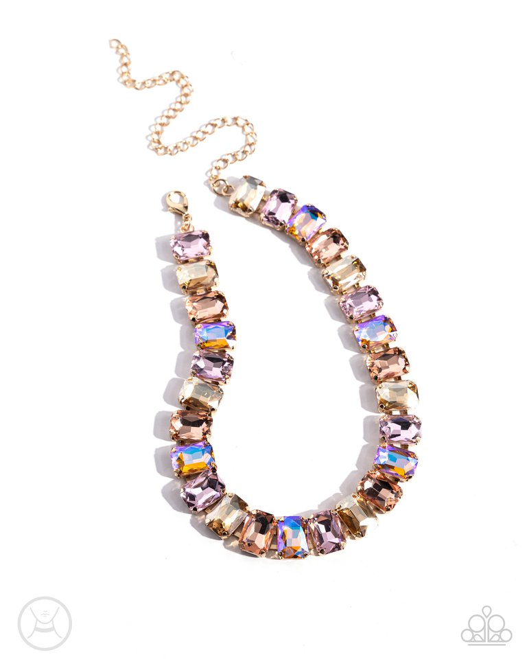 Ecstatic Emeralds - Gold - Paparazzi Necklace Image