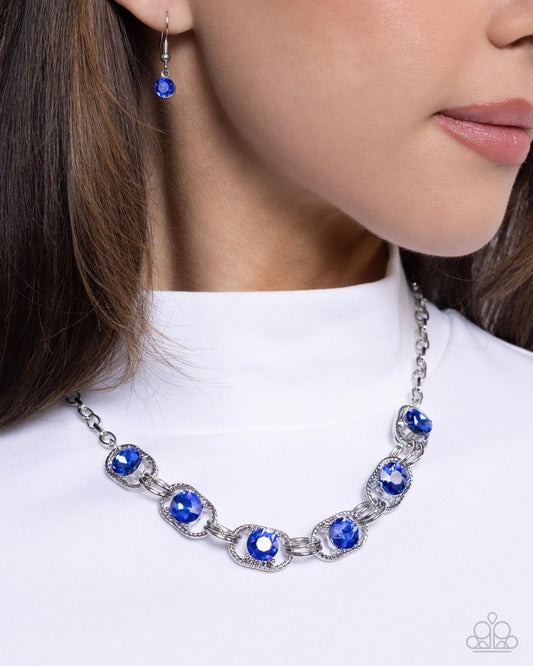 Serrated Sensation - Blue - Paparazzi Necklace Image
