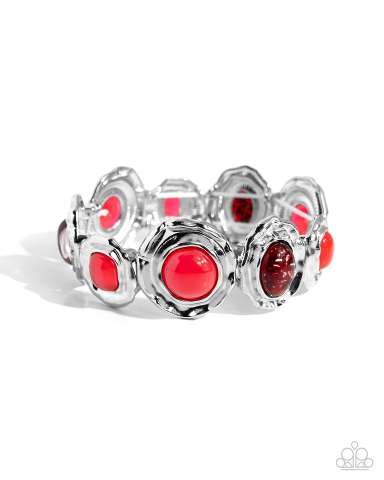 Hammered High - Red - Paparazzi Bracelet Image