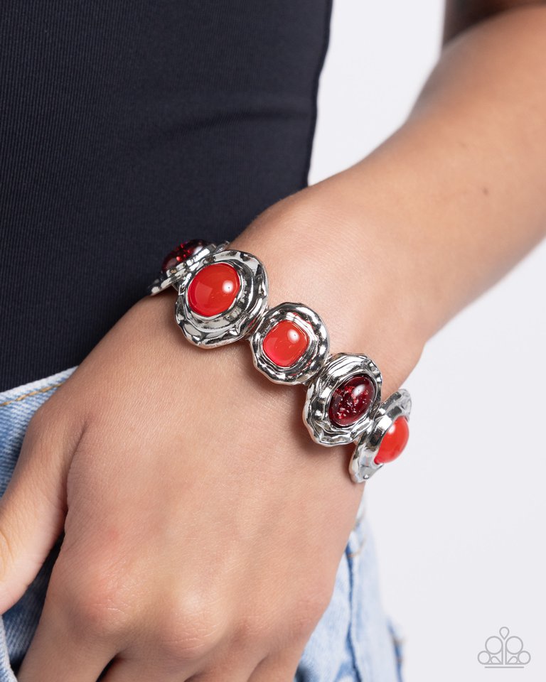 Hammered High - Red - Paparazzi Bracelet Image
