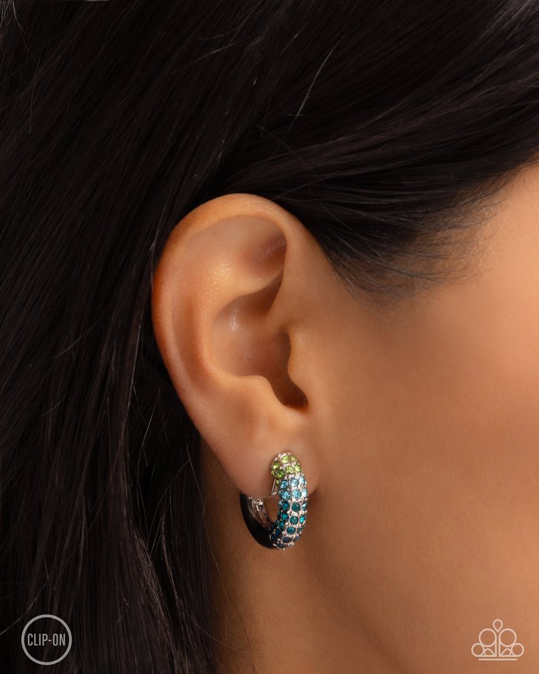 Ombré Observer - Blue - Paparazzi Earring Image