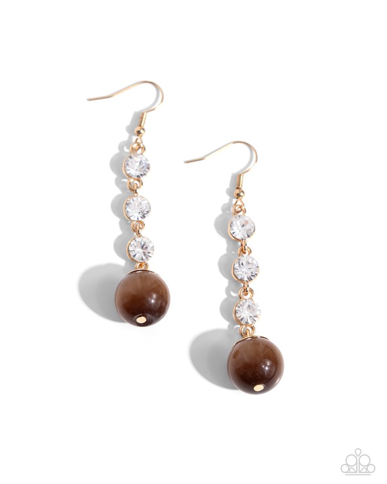 Classy Cadence - Brown - Paparazzi Earring Image