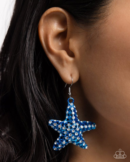 Skilled Starfish - Blue - Paparazzi Earring Image