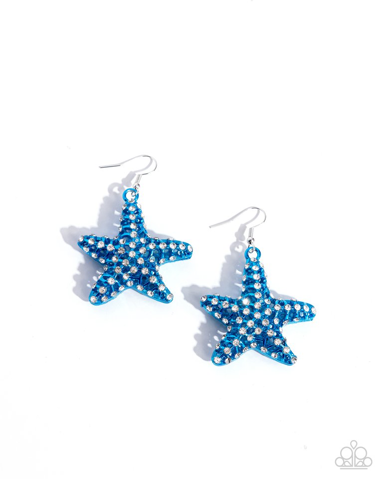 Skilled Starfish - Blue - Paparazzi Earring Image
