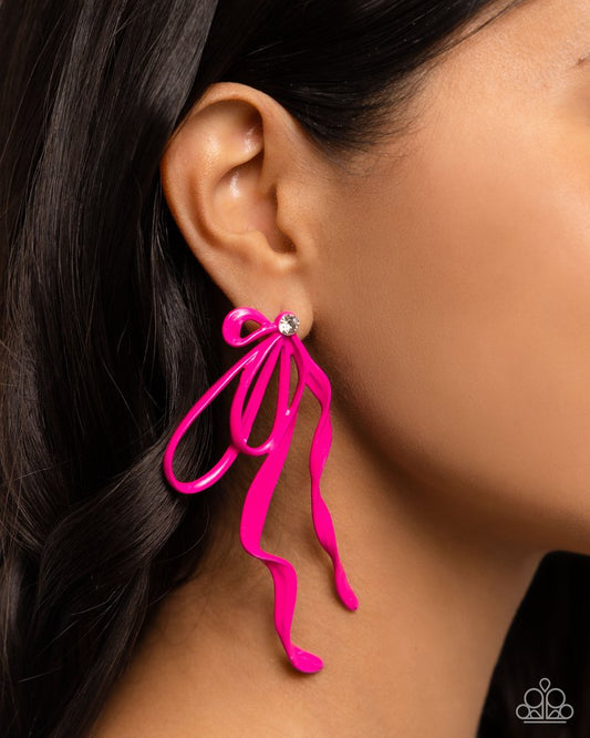 Trendy Tapestry - Pink - Paparazzi Earring Image