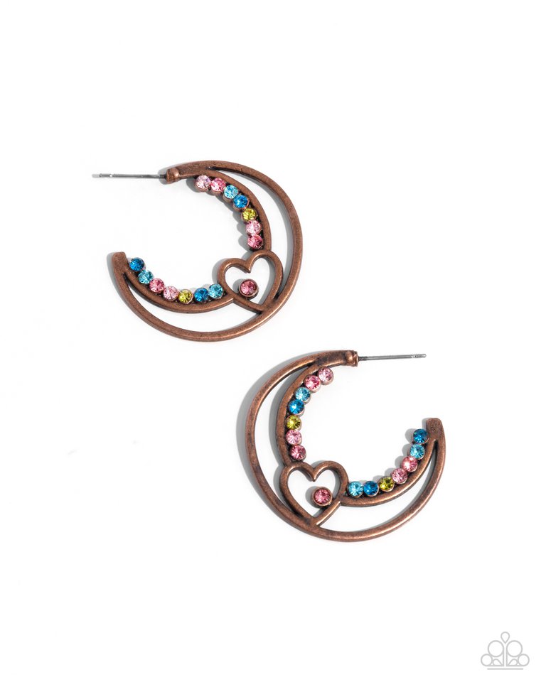 Sympathetic Sweetheart - Copper - Paparazzi Earring Image