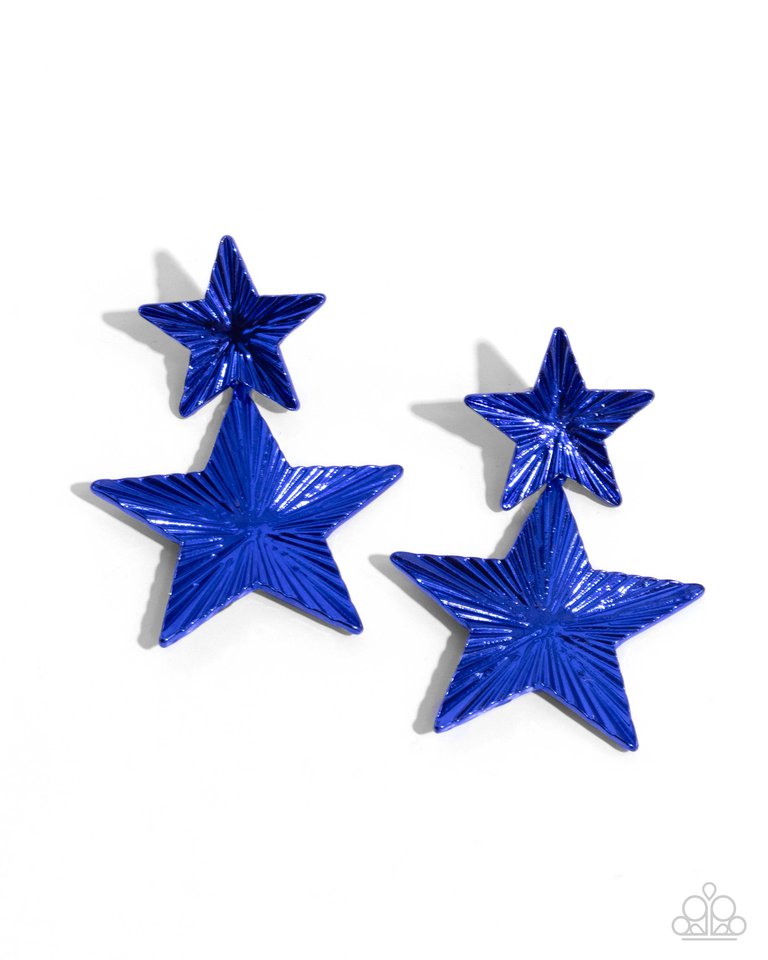 Patriotic Promise - Blue - Paparazzi Earring Image