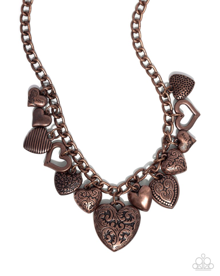 Heart Hangout - Copper - Paparazzi Necklace Image