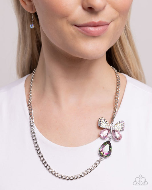 Fluttering Finesse - Pink - Paparazzi Necklace Image