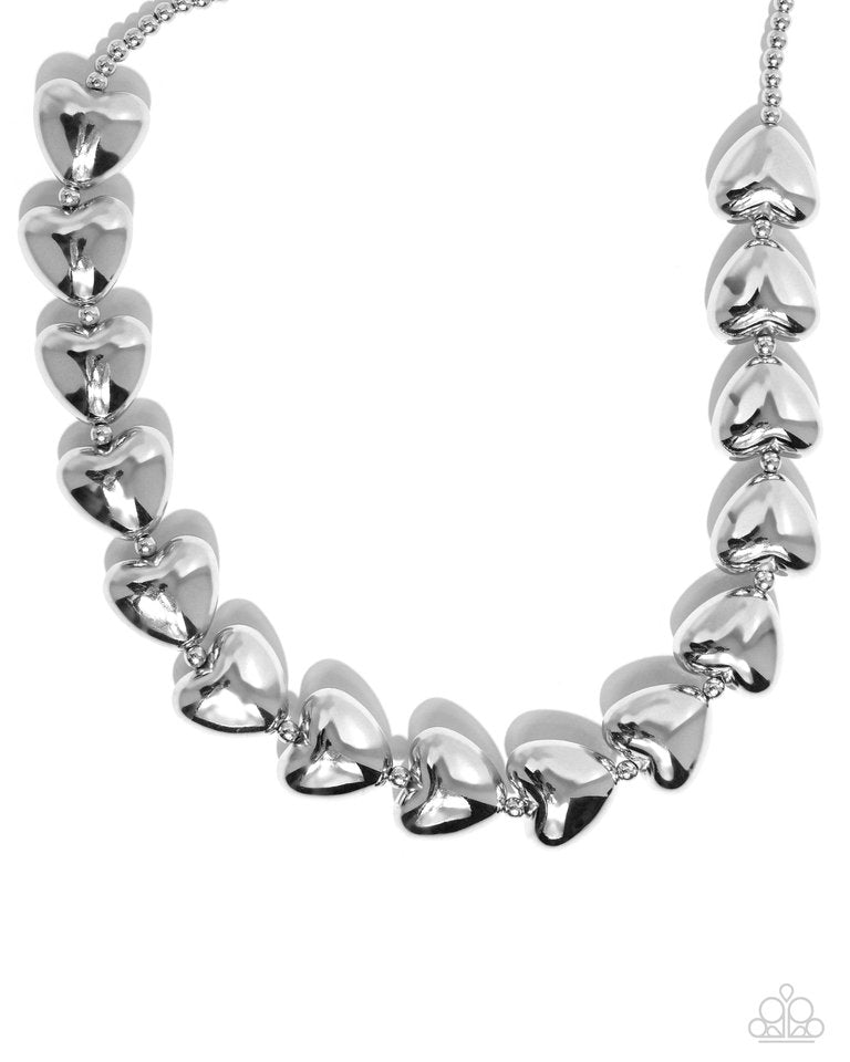 Hello Heartstrings - Silver - Paparazzi Necklace Image