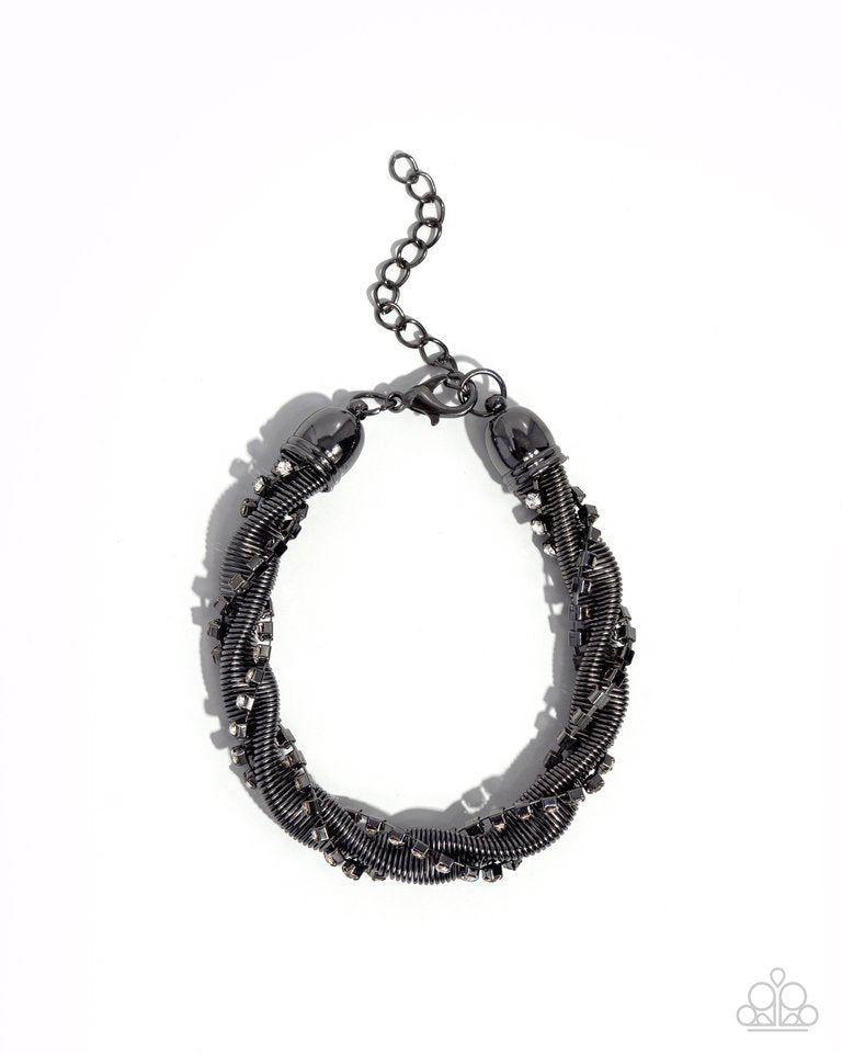 Coiled Champion - Black - Paparazzi Bracelet Image