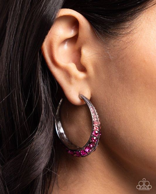 Embedded Edge - Pink - Paparazzi Earring Image