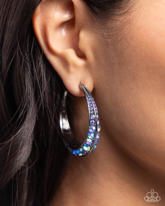 Embedded Edge - Blue - Paparazzi Earring Image