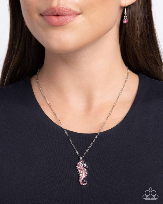 Seahorse Sailor - Pink - Paparazzi Necklace Image