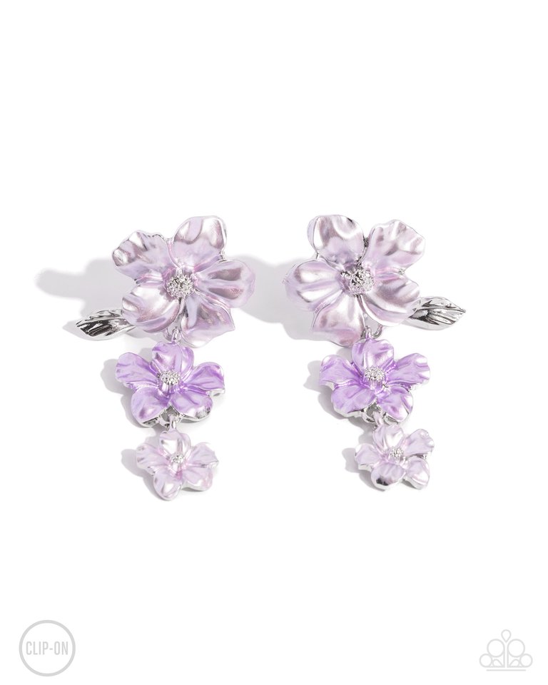 Balanced Bouquet - Purple - Paparazzi Earring Image