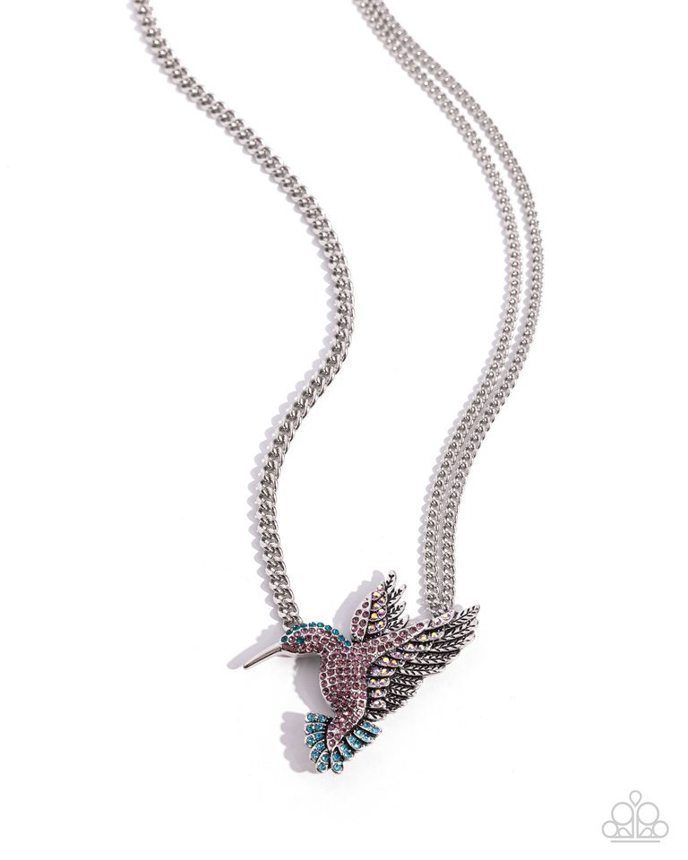 Hummingbird Headline - Purple - Paparazzi Necklace Image