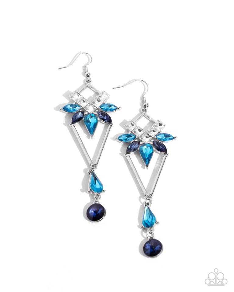 Shoulder-Dusting Shimmer - Blue - Paparazzi Earring Image