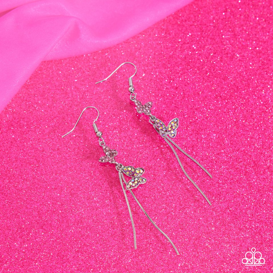 Aerial Affection - Pink - Paparazzi Earring Image