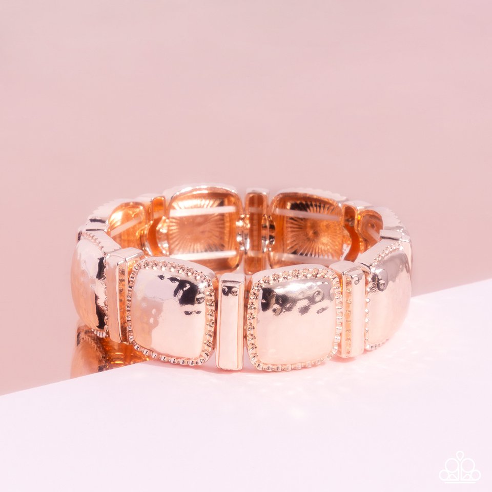 Textured Tranquility - Rose Gold - Paparazzi Bracelet Image