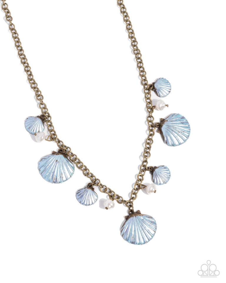Seashell Sophistication - Brass - Paparazzi Necklace Image