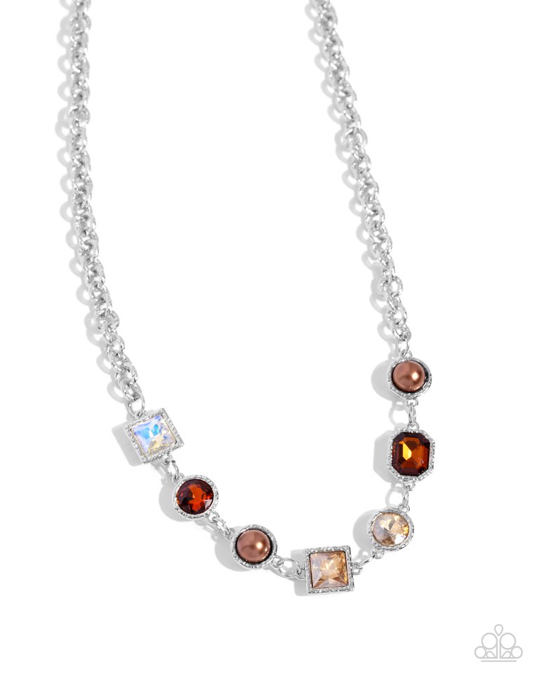 Bejeweled Bravado - Brown - Paparazzi Necklace Image