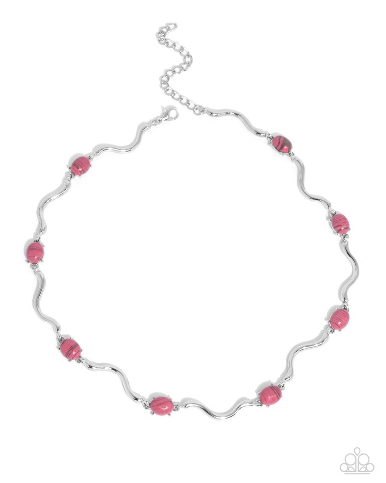 Striped Season - Pink - Paparazzi Necklace Image