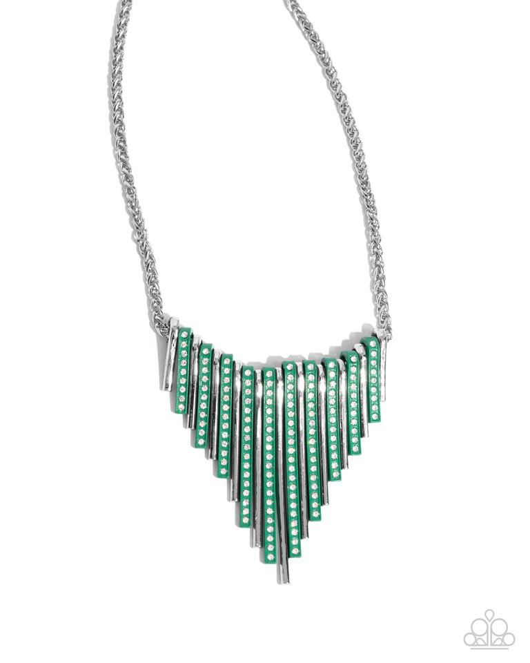 Fashionable Fringe - Green - Paparazzi Necklace Image