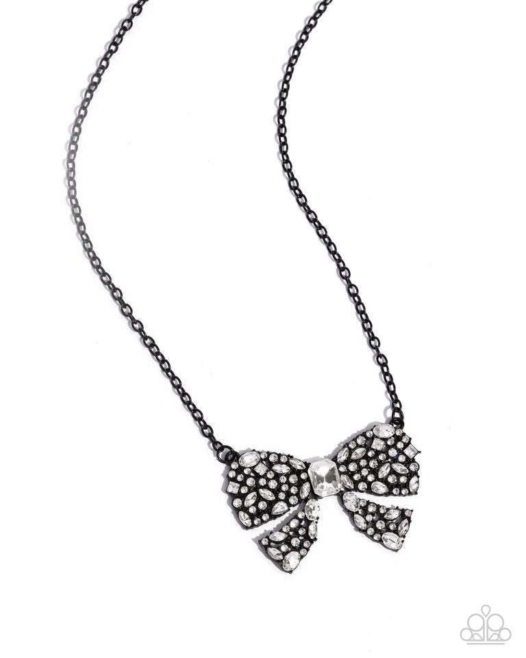 Bewitching Bow - Black - Paparazzi Necklace Image