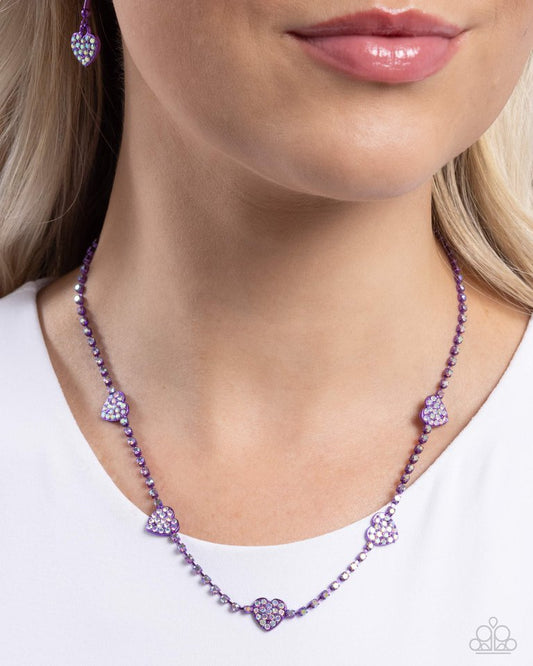 Homecoming Hearts - Purple - Paparazzi Necklace Image