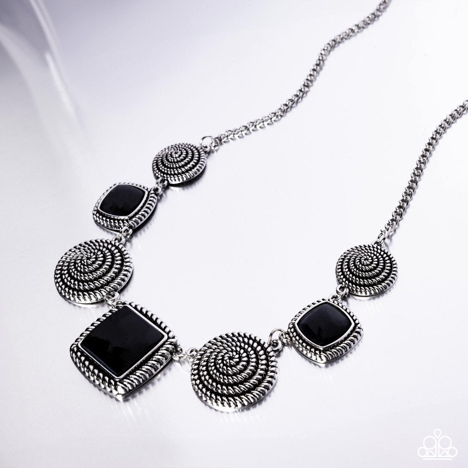 Spiral Sass - Black - Paparazzi Necklace Image