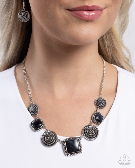 Spiral Sass - Black - Paparazzi Necklace Image