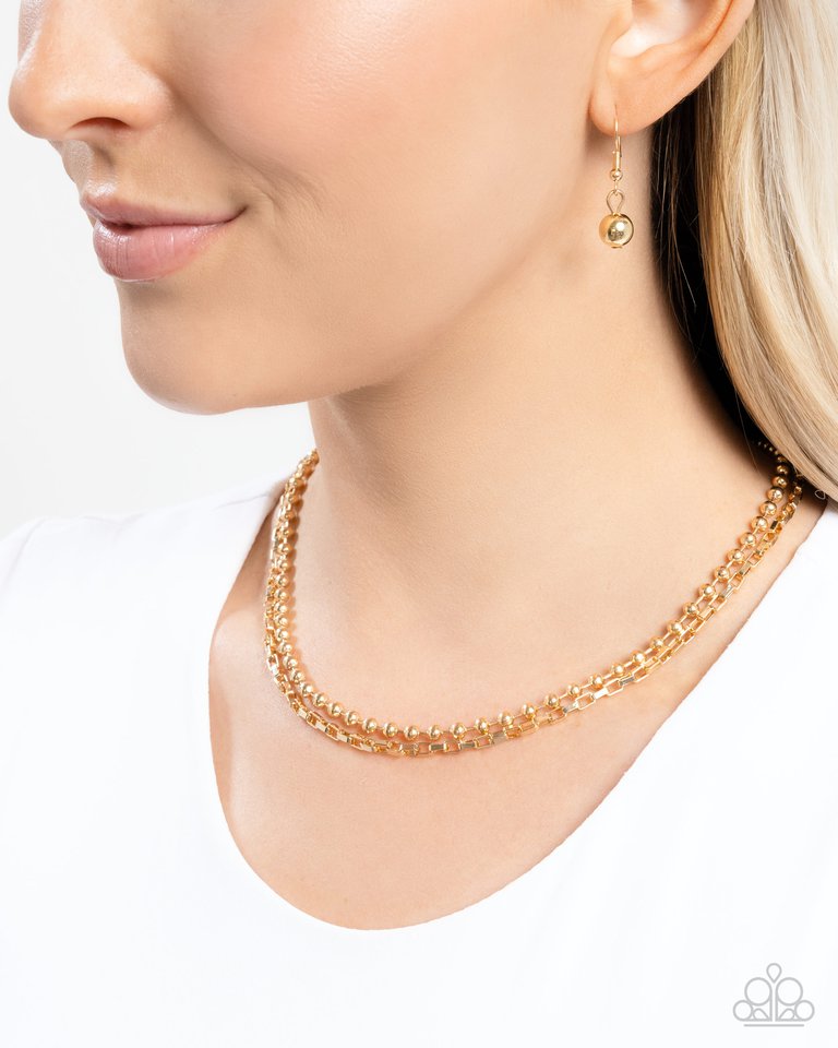 Laidback Layers - Gold - Paparazzi Necklace Image