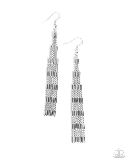 Empire State Etiquette - Silver - Paparazzi Earring Image