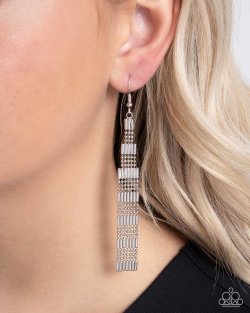 Empire State Etiquette - Silver - Paparazzi Earring Image