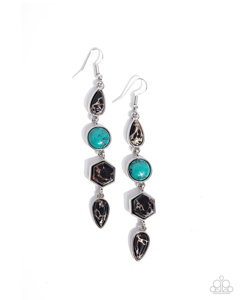 Singular Stones - Black - Paparazzi Earring Image