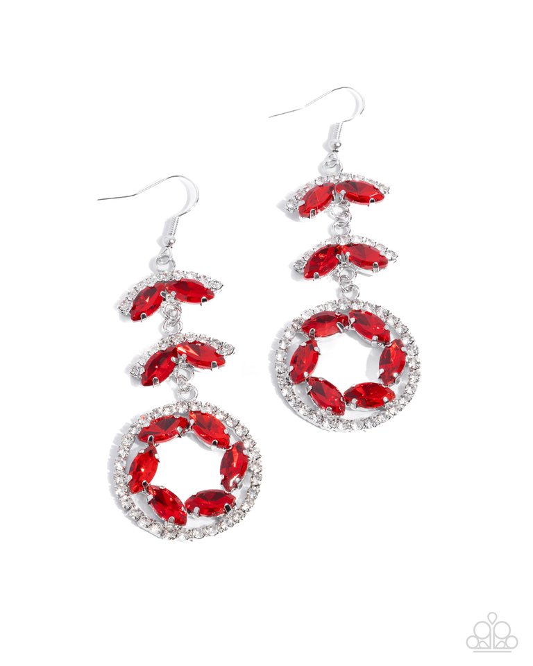 Polished Pattern - Red - Paparazzi Earring Image