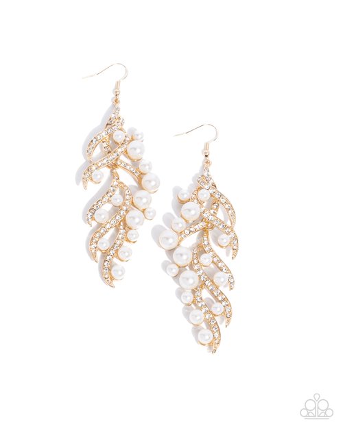 Flourishing Fancy - Gold - Paparazzi Earring Image