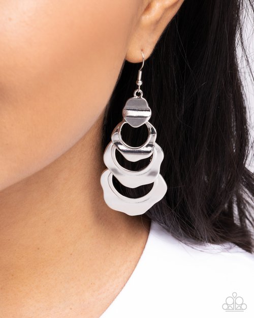 Layered Labor - Silver - Paparazzi Earring Image