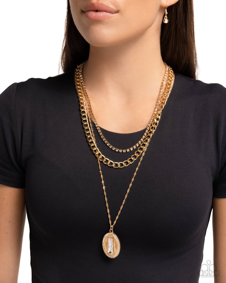 Edgy Empire - Gold - Paparazzi Necklace Image